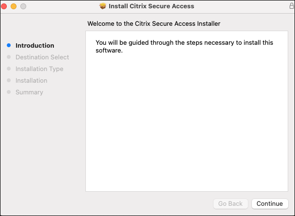 Citrix Secure Access client macOS installation