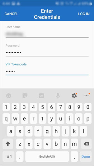 Enter authentication credentials