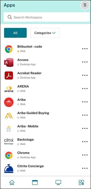 Apps page