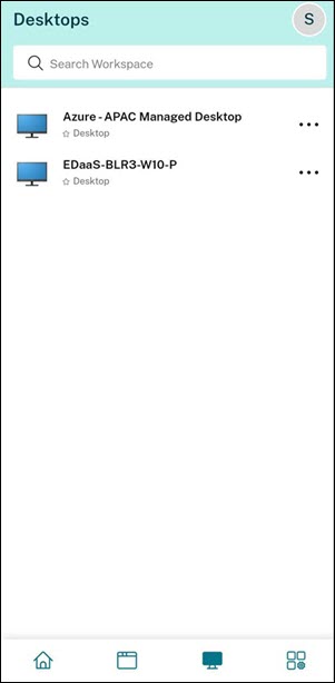 Desktops tab