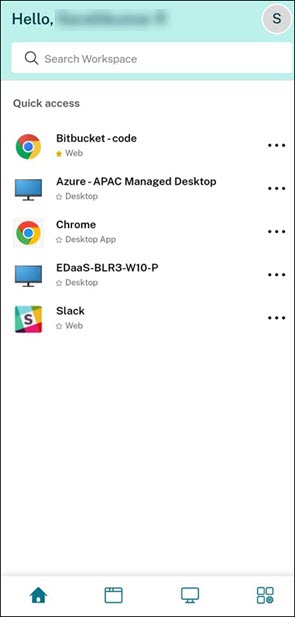 Home tab
