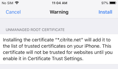 Notification message