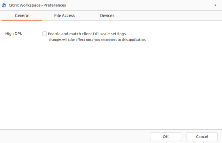 DPI preferences
