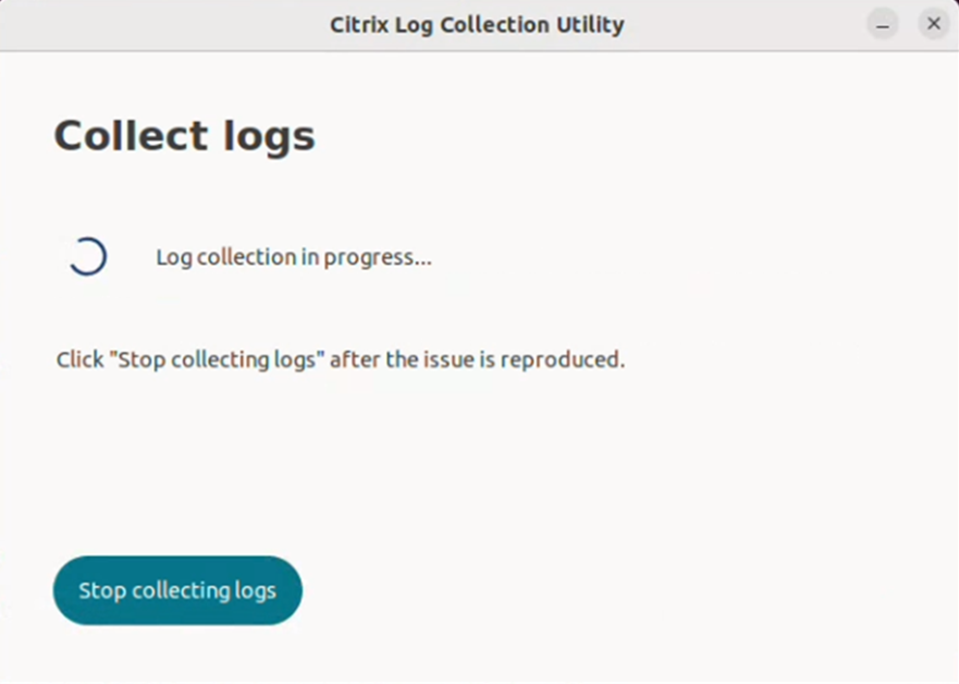 Log collection in progress