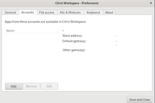 Preferences - Accounts