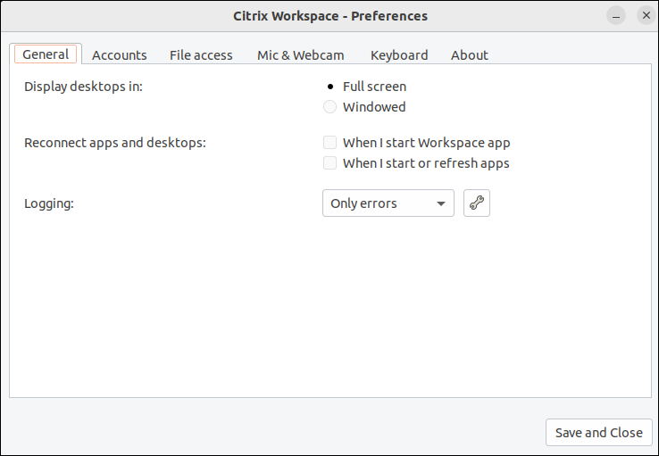 Preferences - Accounts