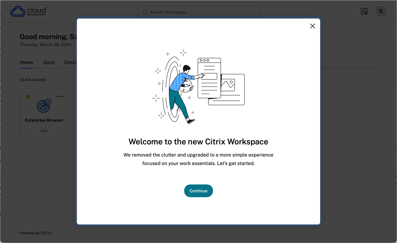 Welcome page