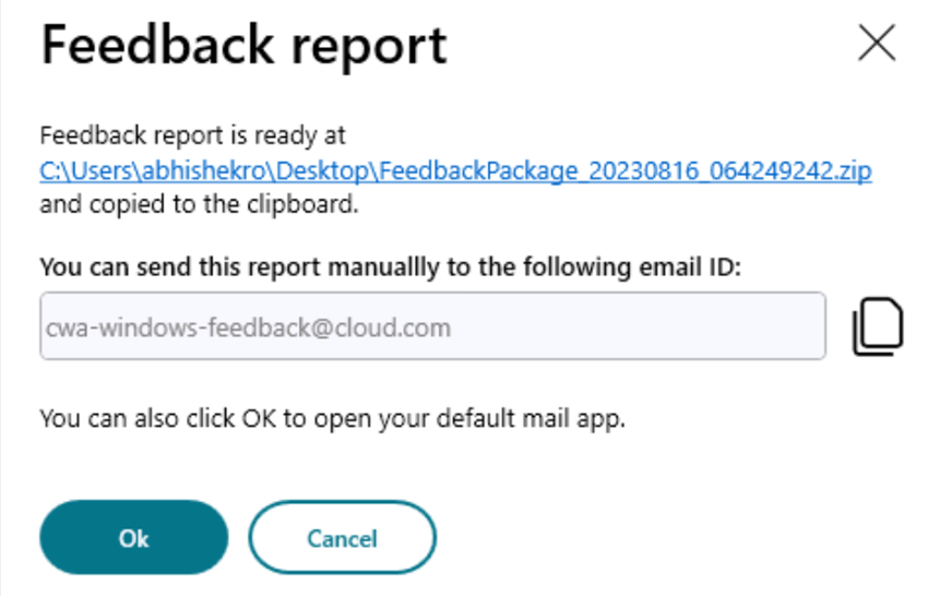 Feedback report