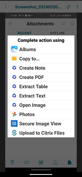 Open apps with different option for Android
