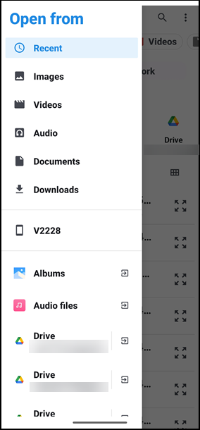 Recent and Browse files on iOS