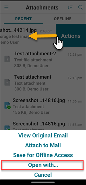 Swipe actions for Android