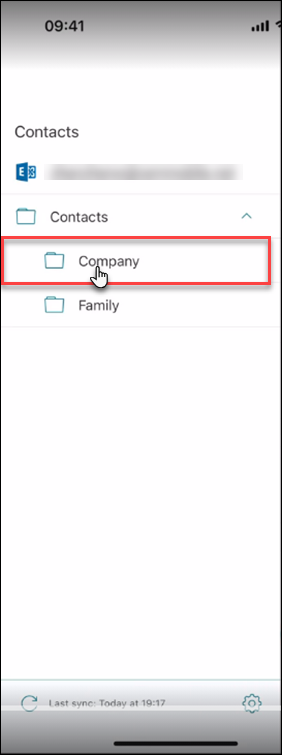 Image of Contacts sub-folder