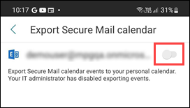 Image of Export Secure Mail Calendar