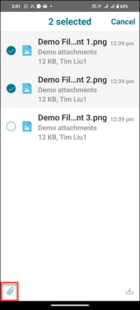 Image of multiple file attachment