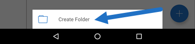 Créer un dossier à partir du menu sous Android