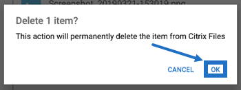 Androidメニューの削除のOKボタン