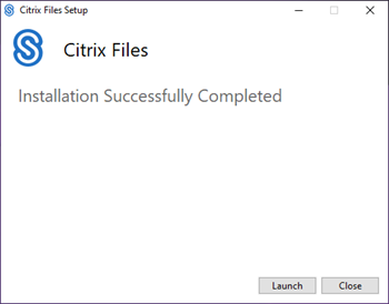 Pantalla de la URL de Citrix Files para Windows