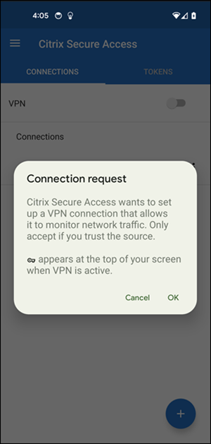 Connection request confirmation message