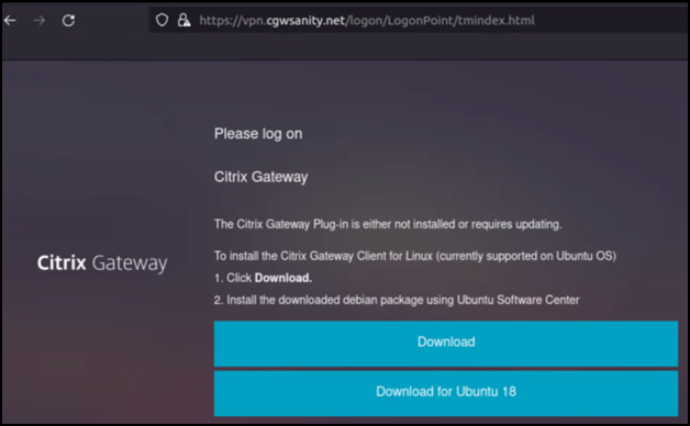 Download del client Citrix Secure Access