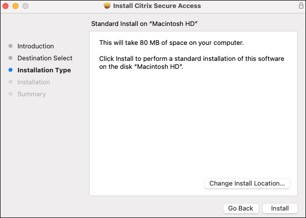 Citrix Secure Access client macOS installation