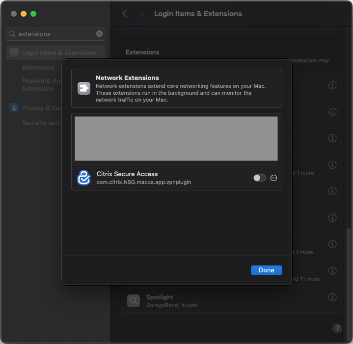 Network Extensions