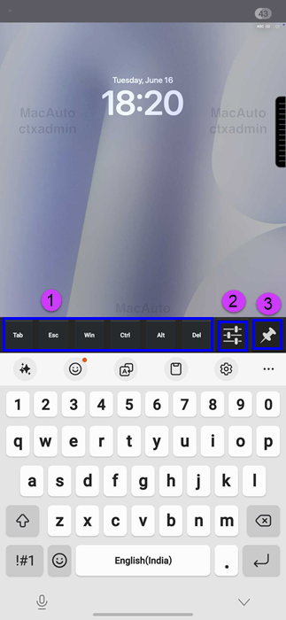 Modalità tastiera estesa tablet
