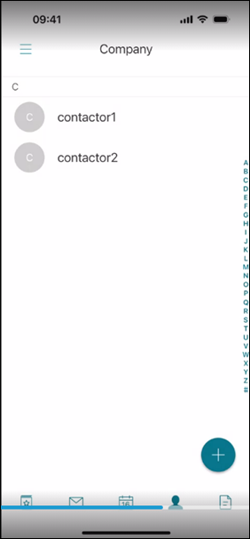Image of contacts under sub-folder