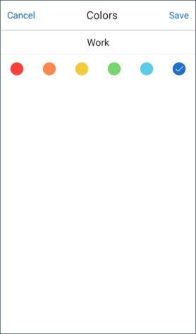 Abbildung der verfügbaren Kalenderfarben