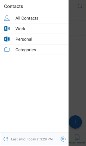 Abbildung der Kontaktliste in Android
