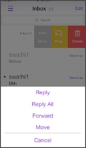 Immagine del menu Altro su Android